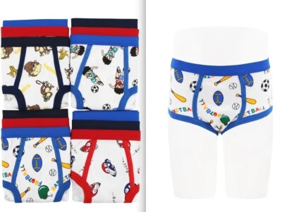 3 6 Boy's Briefs in a Pack Underwear Cotton Blend White W/Prints Size S M L XL - Image 1 of 3