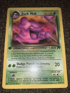 Dark Muk 41/82 Team Rocket Set 1ª Edición Tarjeta Pokémon Poco Común - Imagen 1 de 2
