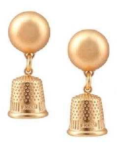 MOSCHINO Thimble Earrings Made In Italy - Picture 1 of 4