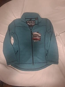 Powder River Outfitters Uni/Boys M Honeycomb Performance Zip Jade Fleece Jacket - Picture 1 of 6