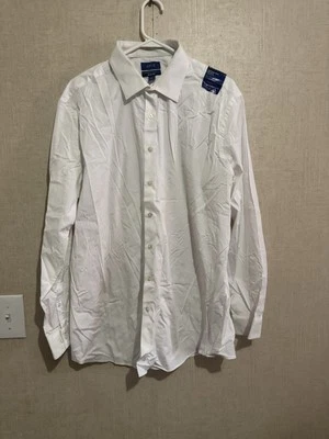 Apt. Camisa de vestir 9 Premier Flex con botones para hombre talla XL blanca Foto 1 de 4