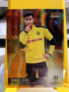 2020-21 Topps Stadium UEFA #37 Reinier Jesus Borussia Dortmund RC Electric Wave - Picture 1 of 2