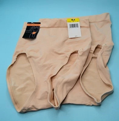 Hanes нижнее белье женщин MED бежевый высокая талия краткое живота решения Shapewear 2 ПК - Изображение 1 из 3