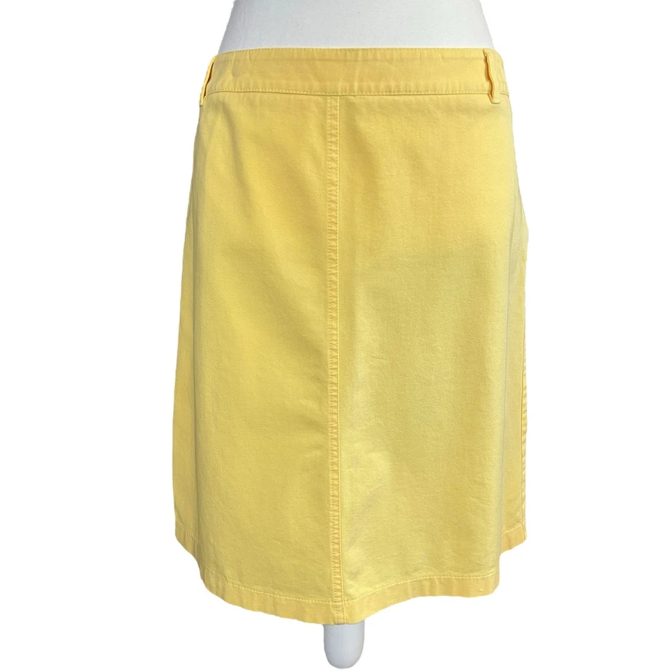Adrienne Vittadini Classico Skirt Sze 12 Yellow A Line Casual Back Slit Colorful - Imagem 1 de 4