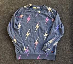 Sudadera gris Aviator Nation Lighnting Bolt Crew talla M (bal) - Imagen 1 de 12