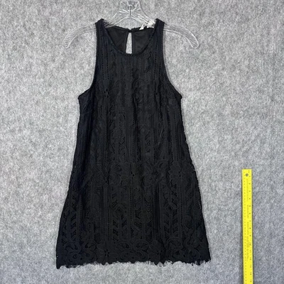 Vestido Speechless Mujer Pequeño Negro Encaje Crochet Superpuesto Sin Mangas Cambio Forrado Foto 1 de 4