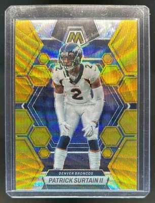 2023 Mosaic Patrick Surtain II Gold Wave Mosaic Prizm #/17 Broncos - Image 1 of 2