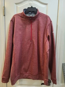 ADIDAS CLIMAWARM TEAM ISSUE Quarter Zip Pullover XL Mens Red Long Sleeve - Picture 1 of 7