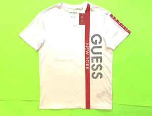 GUESS Los Angeles Men’s Short Sleeve T-Shirt Size LARGE White w/Red, Gray - Picture 1 of 12