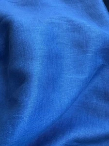 Royal Blue 100% Linen Fabric - Picture 1 of 5
