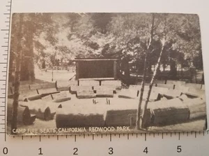 Vintage Postkarte RPPC Camp Feuerwehrsitze California Redwood Park kein Poststempel  - Bild 1 von 4