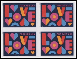 US 5543a Love Imperf NDC Block 4 MNH 2021 - Bild 1 von 1