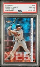 2002 Topps Finest - X-Fractor #86 Andruw Jones /299 PSA 8.