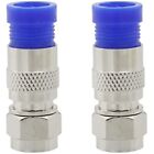 2Pcs RG6 Compression Adapter RF coaxial Cable Converter F Type Wire Connector