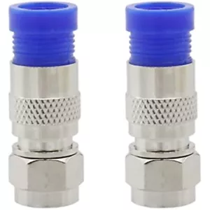 2Pcs RG6 Compression Adapter RF coaxial Cable Converter F Type Wire Connector - Picture 1 of 3