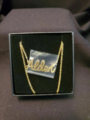 Collar My Name - Collar de cadena de plata esterlina GP amarillo "Alden" 16" (13051) Foto 1 de 4