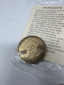 DE COLECCIÓN RESTAURANTE DELMONICO CIUDAD DE NUEVA YORK CIUDADELA MONEDA DE BRONCE MEDALLA FICHA SIN CIRCULAR - Imagen 1 de 7
