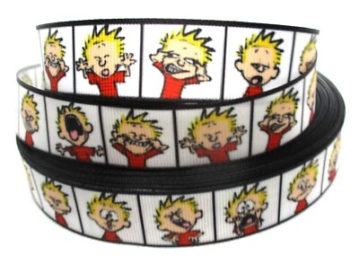 Calvin (and Hobbes) 7/8" Grosgrain Ribbon~ YOUR CHOICE 5 or 10 Yard (Cartoon) - Image 1 of 3