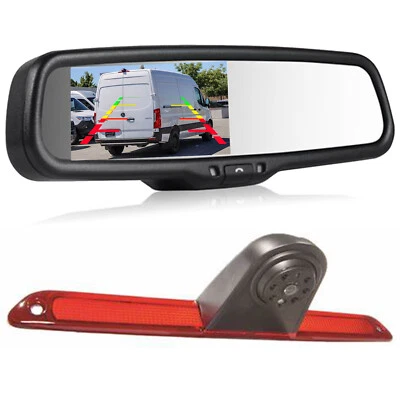 4.3" Mirror Monitor +3rd  Brake Light Backup Camera For Mercedes Benz VW Crafter - Image 1 of 4