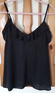 Black Designer Top with Spaghetti Straps - Picture 1 of 5