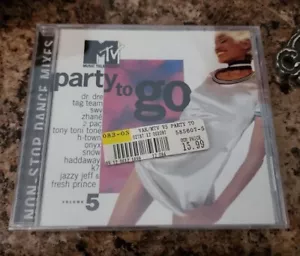 VTG 1994 NEW SEALD MTV Party to Go CD Volume 5 Tommy Boy Music Compact Disc - Foto 1 di 5