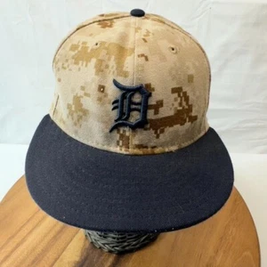 Detroit TIgers Hat Cap Fitted Size 7 Black Digital Camo New Era On Field cap - Picture 1 of 13