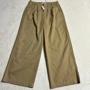 NWT Madewell Womens The Petite Harlow Wide Leg Pant Size 4P Khaki Lightweight - Picture 1 of 14