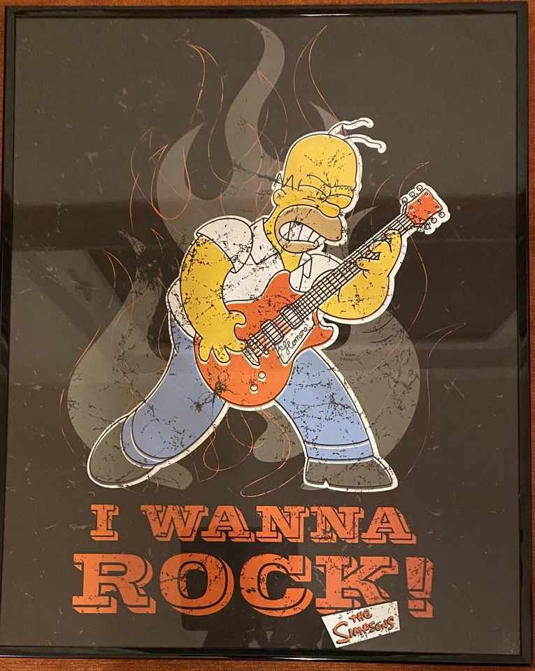 Homer Simpson Bild „I wanna Rock!“ Guitar Legend 50 X 40 cm Die Simpsons - Bild 1 von 1