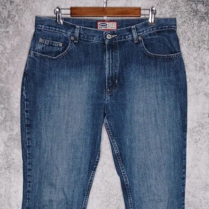 Old Navy Blue Jeans womens 100% cotton bootcut size 16 LONG blue med wash - Picture 1 of 6