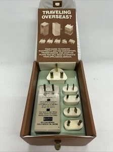 Parks Products Vintage 1979 Foreign Travel Voltage Converter Set Original Case - Bild 1 von 6