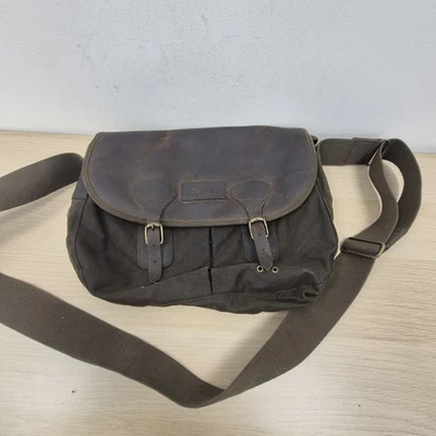 Barbour Tarras Wachs Baumwolle Leder Umhängetasche Kuriertasche Biker Reiter Utility Tasche. - Bild 1 von 4