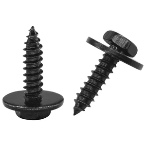 40 PCS Hex Self-Tapping Black Screws with Washers for Automotive Panels, Door... - Picture 1 of 12