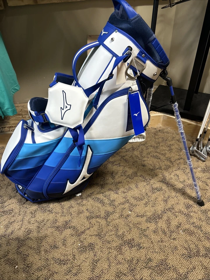 2025 Mizuno 5-Way Royal Blue/White Tour Staff Stand Golf Bag