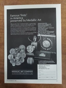 Medallic Art Company 1970 Vintage Print Ad Medals Historical Depictions - Picture 1 of 1