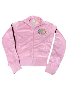 Vintage Disney Tinkerbell Pink Jacket Girls Small Pink 1990s - Picture 1 of 3