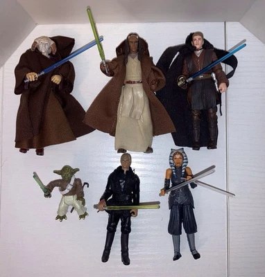 Lote de 6 figuras Saesee/Agen/Anakin/Yoda/Luke/Ahsoka de 3,75 pulgadas Star Wars Jedi Foto 1 de 4