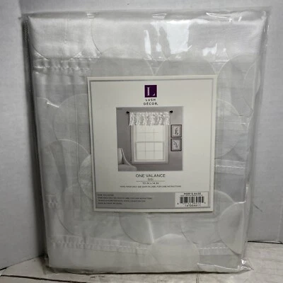 "Cenefa Gigi blanca para tienda de decoración exuberante 70""x14"" nuevos círculos cortina de ventana texturizada" Foto 1 de 4