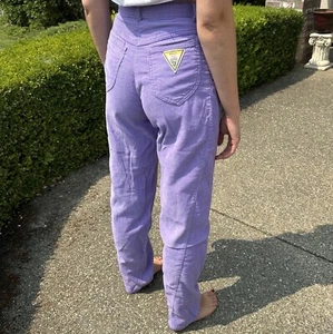 Vintage A. Pantalones de pana Smile Gelati cordones morados para mujer talla 00 0 80’s 23 24 - Imagen 1 de 20