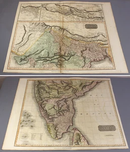 INDIA MAPS c1820 two hand-colour LARGE each 67x53cm north south Thomson atlas - Picture 1 of 9