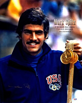 Mark Spitz Signed Swimming 16x20 inch Photo - Olympic GOLD Medals + PSA/DNA COA - Image 1 of 3
