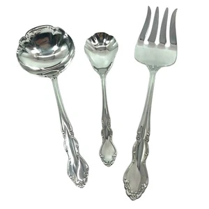 Oneida DOVER Erbstück Edelstahl Hostess 3er Set Gabel Saucenkelle Zuckerlöffel - Bild 1 von 7