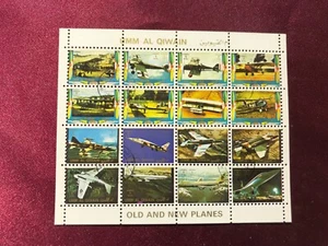 VAE - UMM AL QIWAIN 1972 - FLUGZEUGE - Mini Sheet 16 st.-gest.-Old/New Planes - Picture 1 of 2