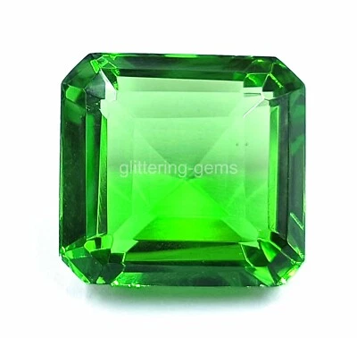 Top Quality 35 Ct Certified Green Moldavite Emerald Shape Loose Gemstone 4AUY - Image 1 of 4