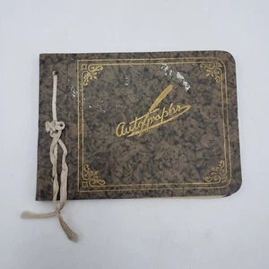 Vintage Autographs Signature Booklet | 3 Pages Used Late 1930s | Rough Condition - Picture 1 of 22
