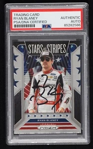 Ryan Blaney Signed 2020 Panini Prizm Stars & Stripes Card #SS14 (PSA) NASCAR Cup - Picture 1 of 2