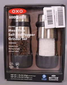 OXO Good Grips Salt and Pepper Grinder Set - Silver/Black - Picture 1 of 4