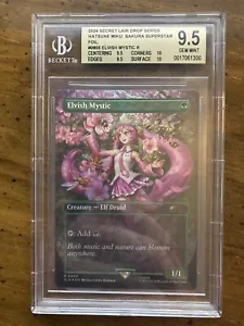 MTG Elvish Mystic FOIL Hatsune Miku: Sakura Superstar (SLD) 805 BGS 9.5 Gem Mint - Picture 1 of 2