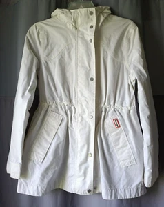 Hunter Damen Regenmantel Parka wasserdicht mit Kapuze off white Gr. Small - Bild 1 von 24