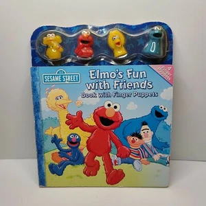 Sesame Street Finger Puppets Elmo's Fun with Friends Book 2008 Rare Damaged - Imagen 1 de 12