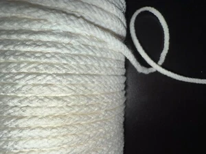 3.5-10 yards White black natural cotton CORD spaghetti replacement drawstring - Picture 1 of 12